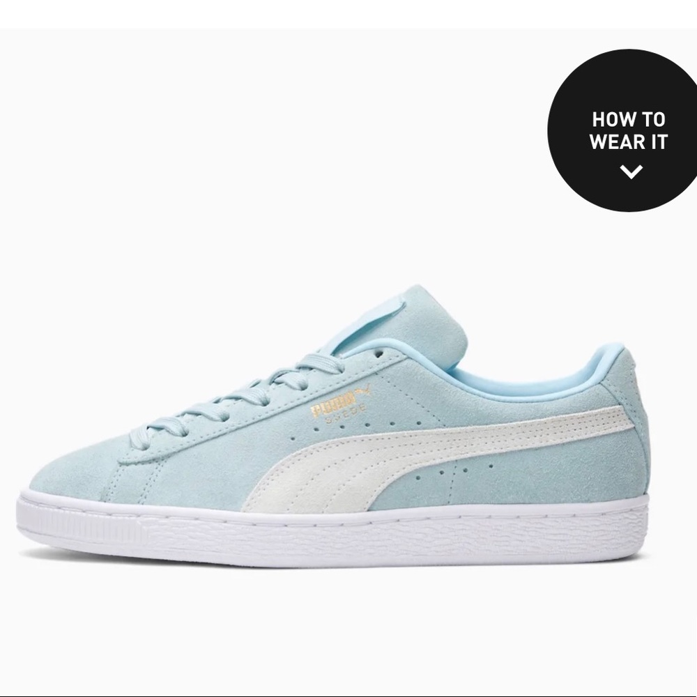 Puma suede classic, mint color, womens size 7.5
